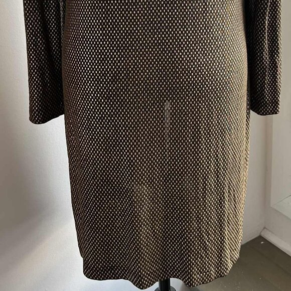 Ribkoff Trends Brown & Gold Knit Duster Jacket with Loop-Neck Button – US 10 - Picture 8 of 10